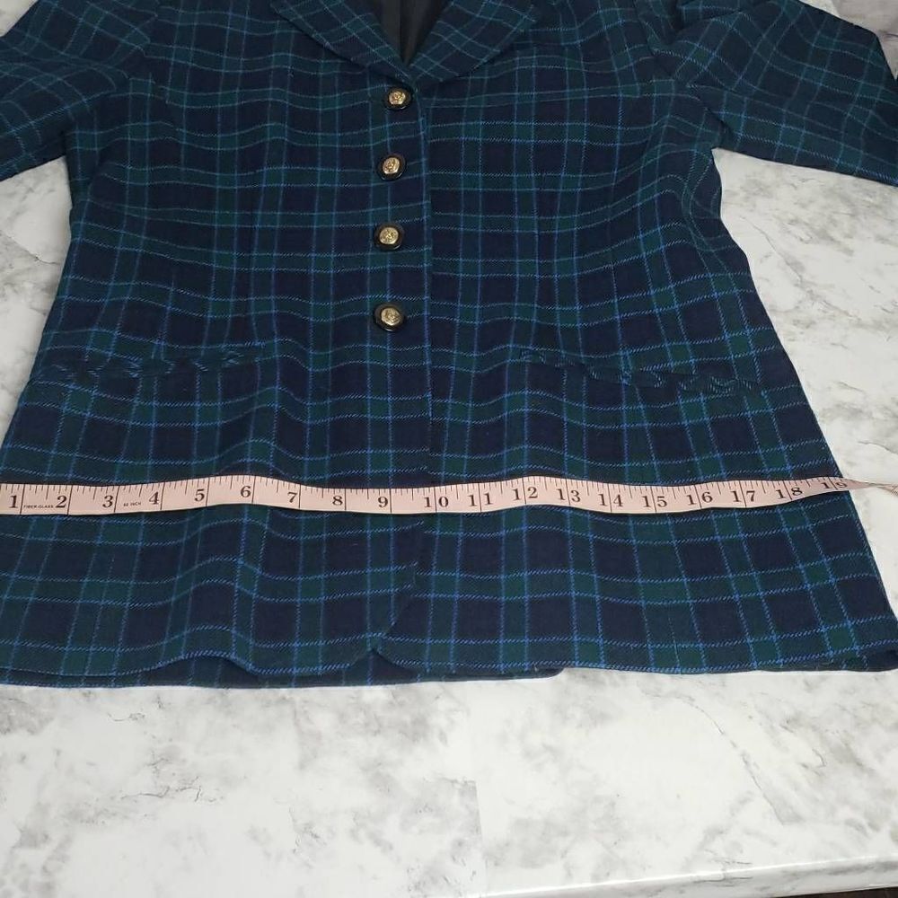 Vintage Women Pendleton Green and Blue Plaid Jacket - Picture 10 of 10